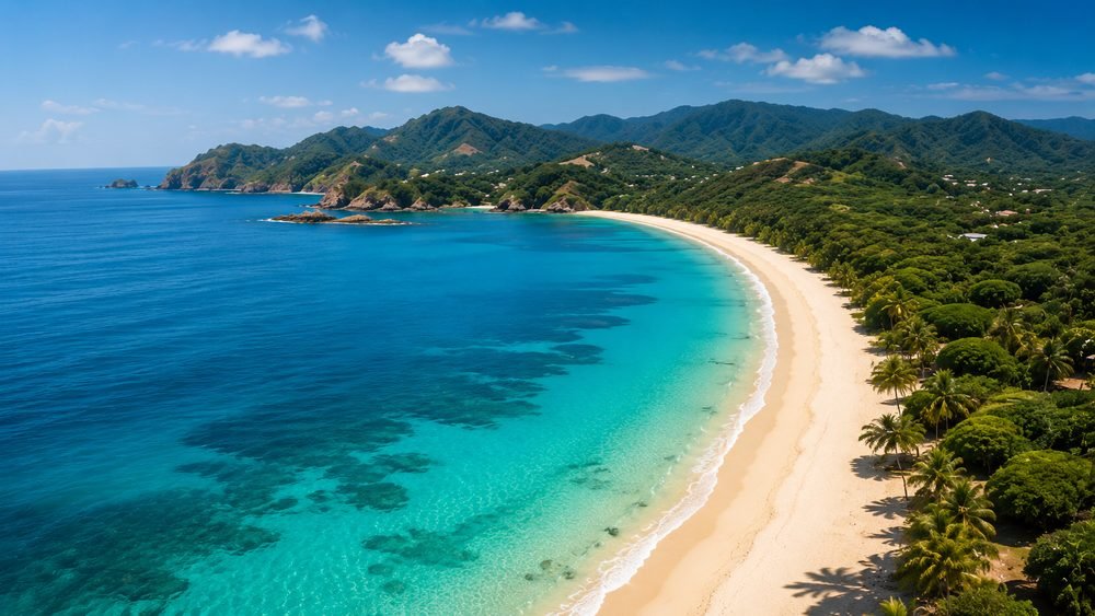 Aerial view of Flamingo beach